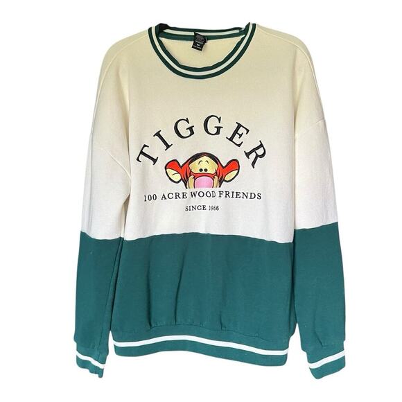 Disney Tigger Sweater Small Green White 100 Acre Wood Friends Winnie The Pooh - Picture 1 of 5